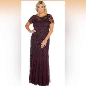 Papell Boutique Deep Purple Maxi Dress